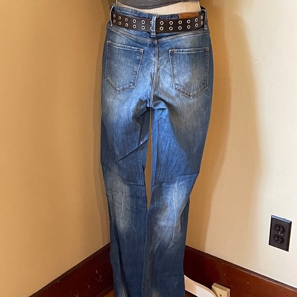 H&M Straight-leg Weathered Demin Jeans - size 27 - Picture 2 of 10